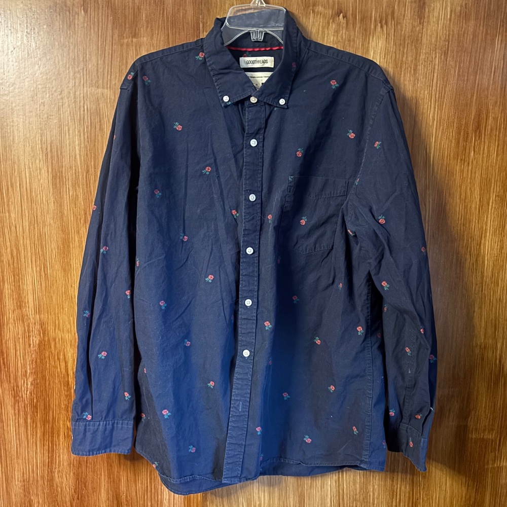 Goodthreads Slim-Fit Long-Sleeve Cotton Dobby Button-Down Shirt | Men’s XL | EUC